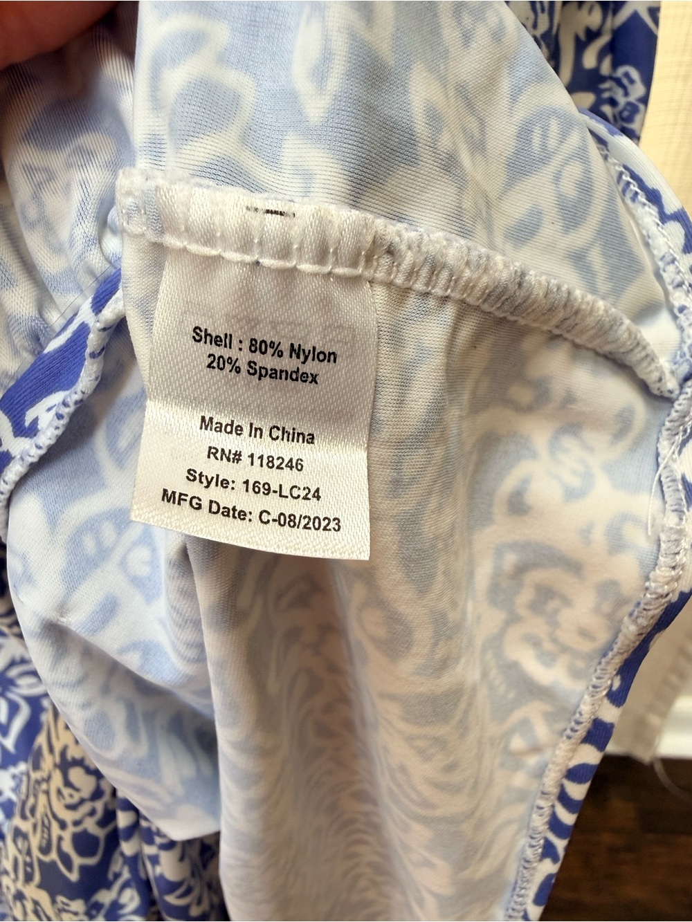 Cabana Life Lake Como Smocked Waist Sleeveless Blue Floral UPF 50 Dress Sz L NWT - Picture 10 of 15
